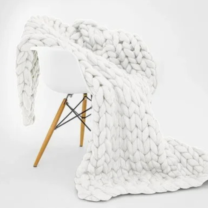 Weighted Organic Cotton Blanket - Breathable, Machine Washable & Ideal for Year-Round Comfort