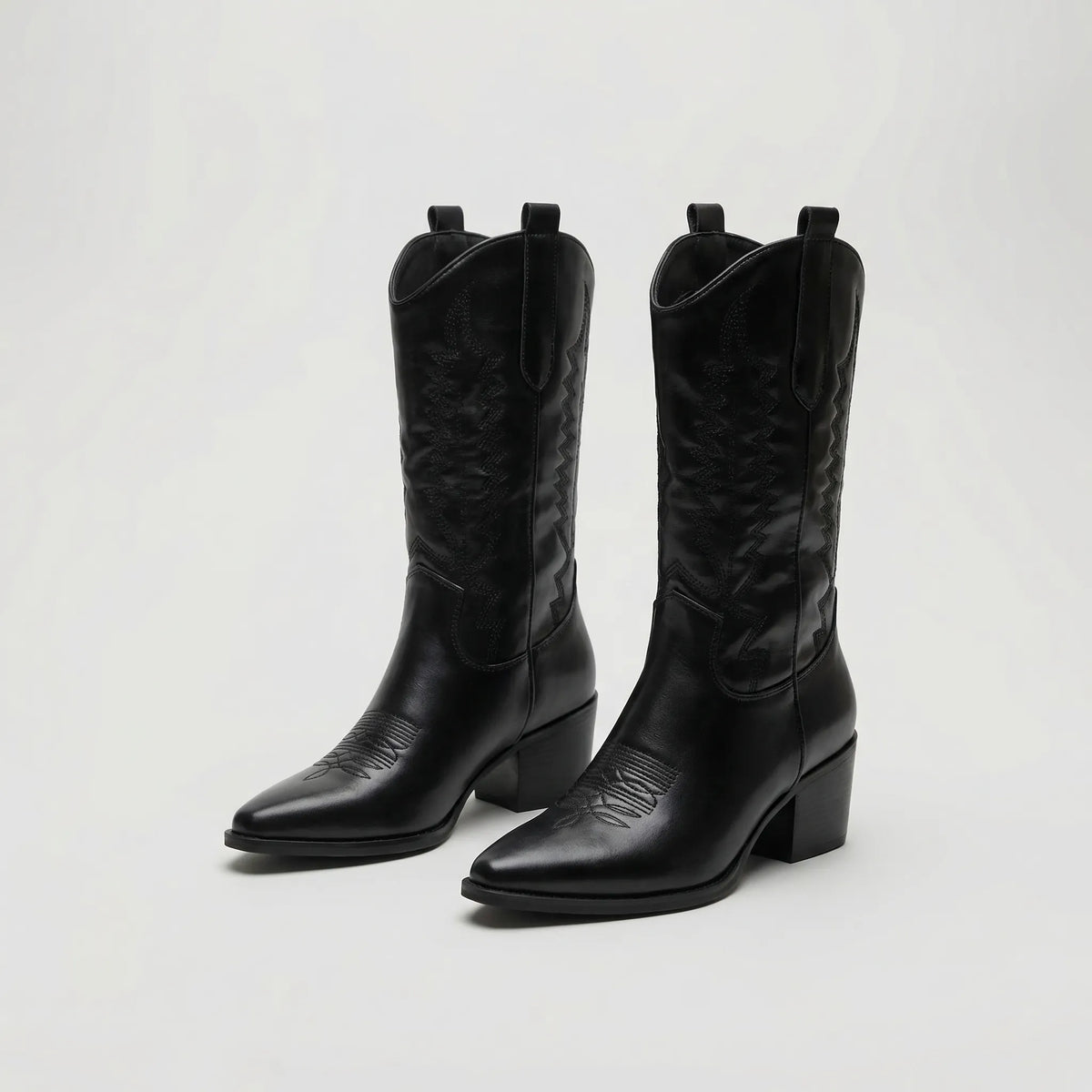 Western-Style Block Heel Boots