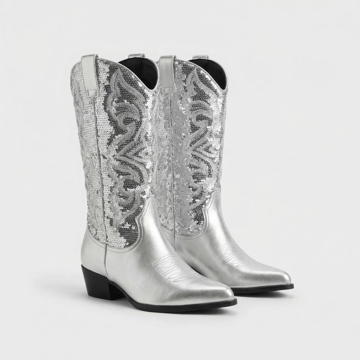 Western-Style Block Heel Boots