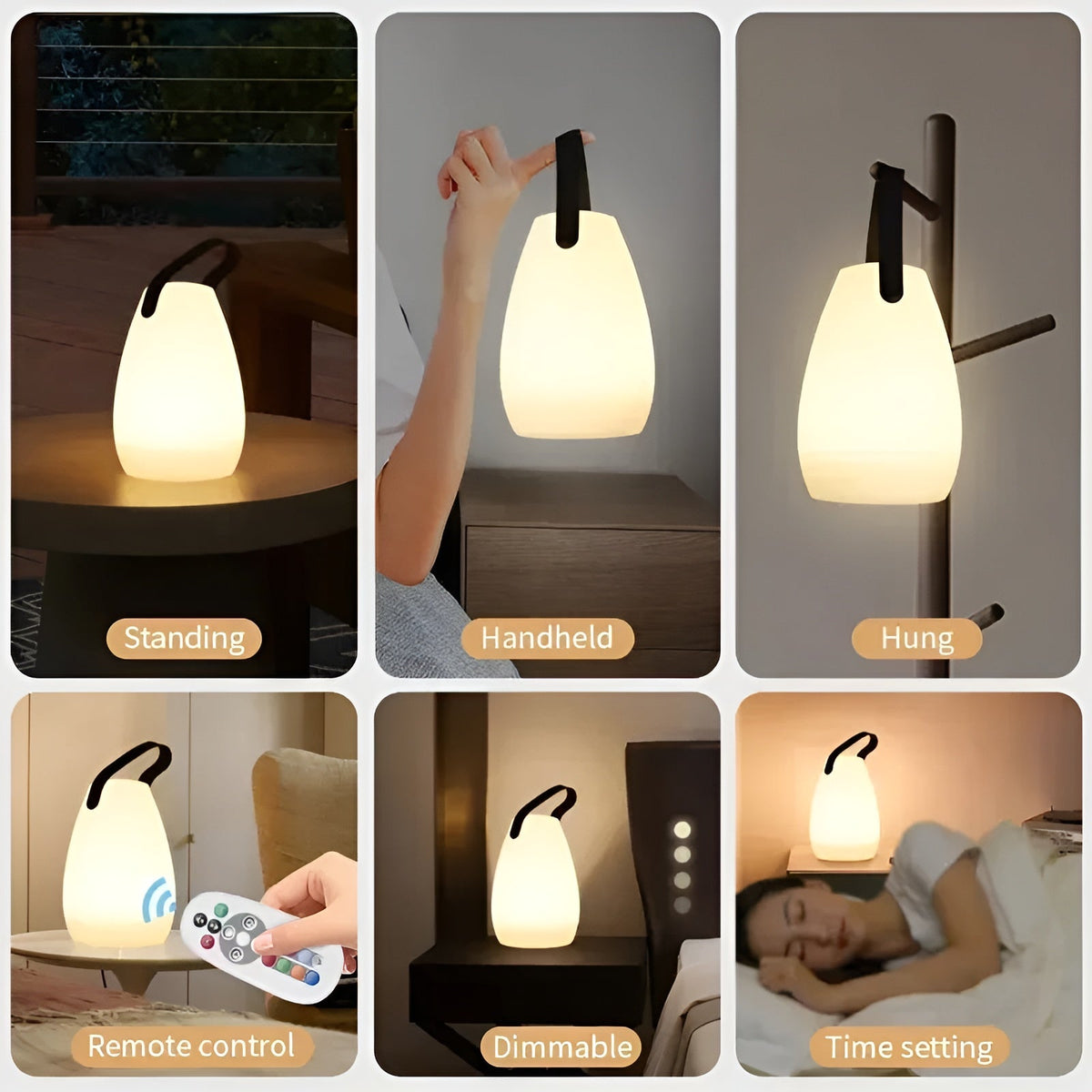 Wireless LED Table Lamp – Waterproof, Rechargeable, 16 Colors