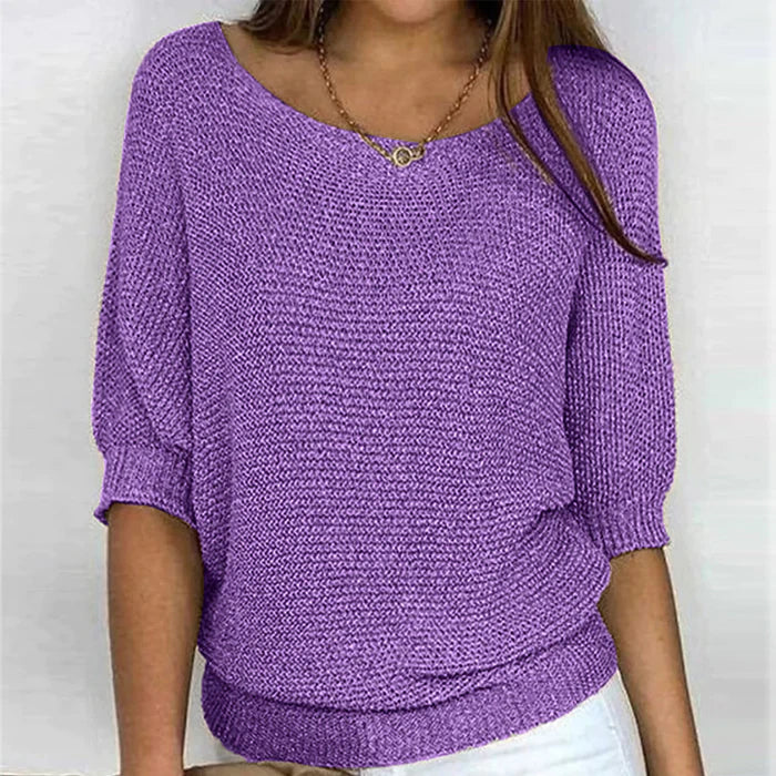 Women's 3/4 Sleeve V-Neck Sweater