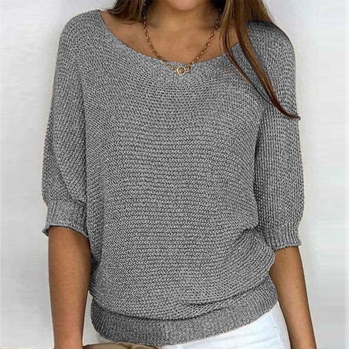 Women's 3/4 Sleeve V-Neck Sweater
