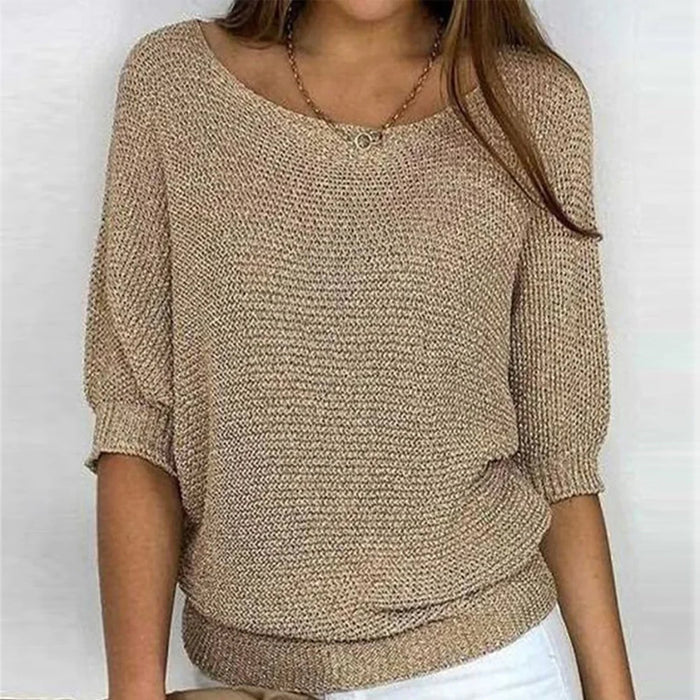 Women's 3/4 Sleeve V-Neck Sweater