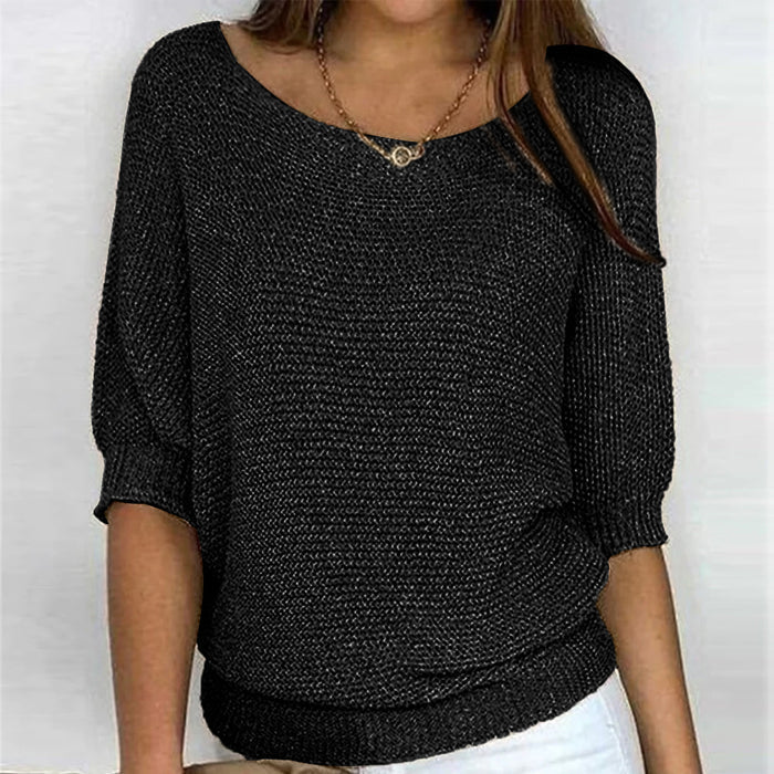 Women's 3/4 Sleeve V-Neck Sweater