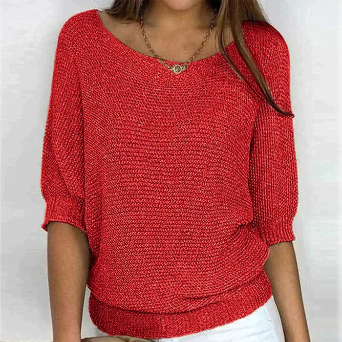 Women's 3/4 Sleeve V-Neck Sweater