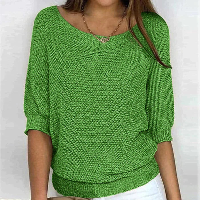 Women's 3/4 Sleeve V-Neck Sweater