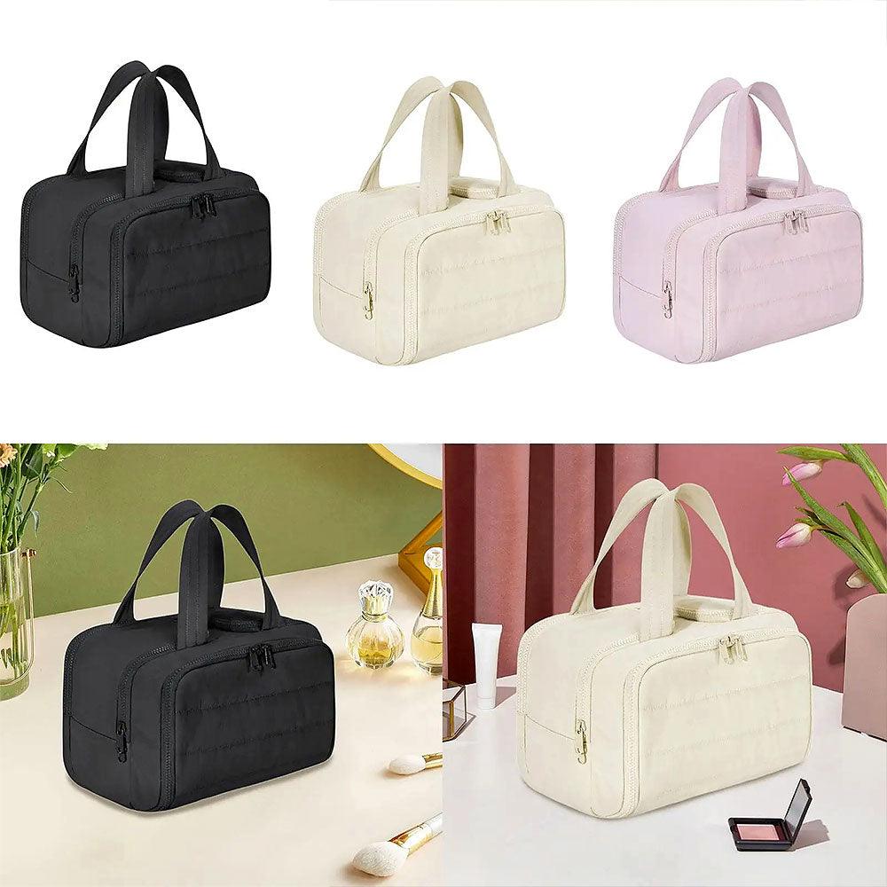 Women's 4-in-1 Puffy Toiletry Bag – Large Travel Makeup & Skincare Organizer
