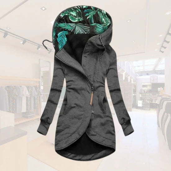 Women's Asymmetrical Longline Hooded Jacket