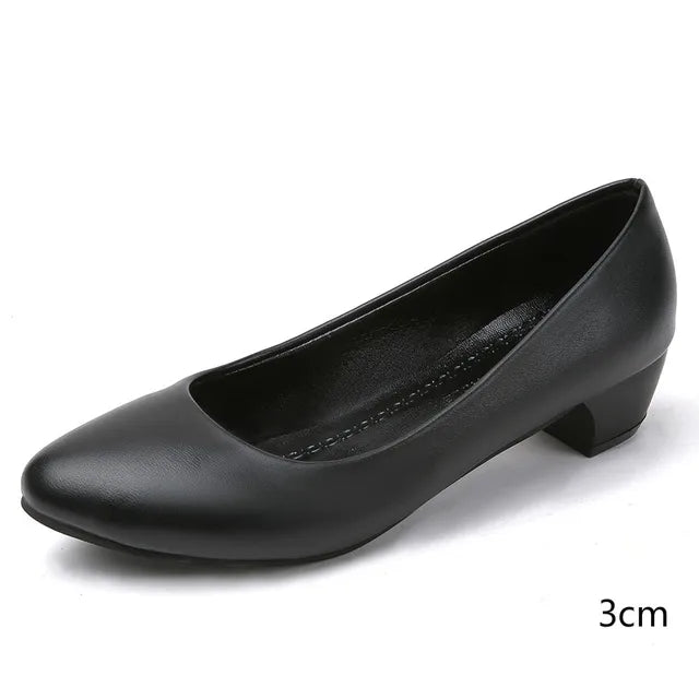 Women's Black Orthopedic Pumps with Cushioned Support