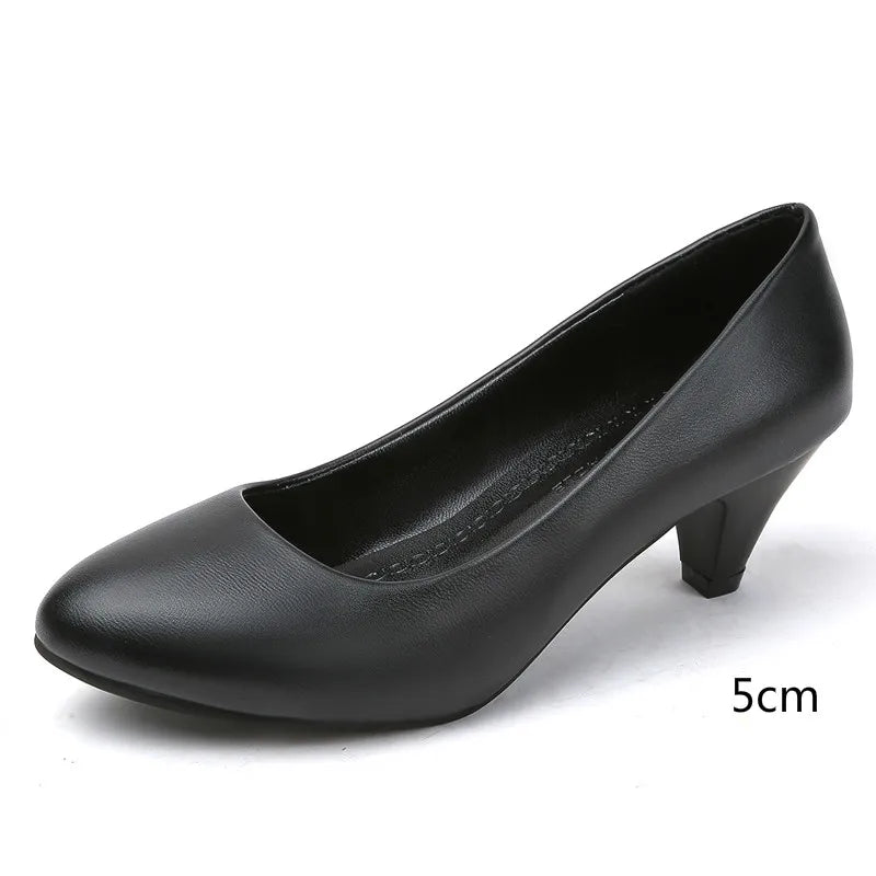 Women's Black Orthopedic Pumps with Cushioned Support