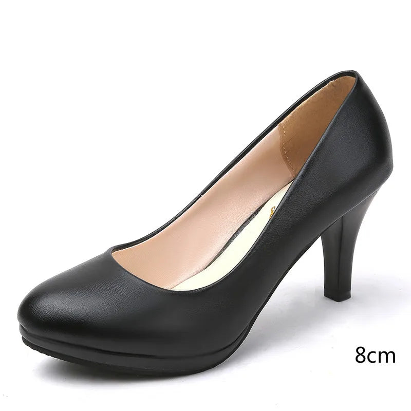 Women's Black Orthopedic Pumps with Cushioned Support