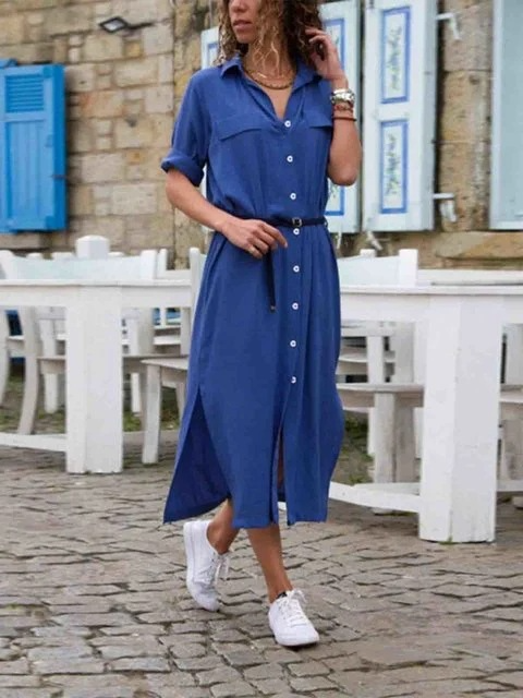 Women's Button-Down Midi Dress
