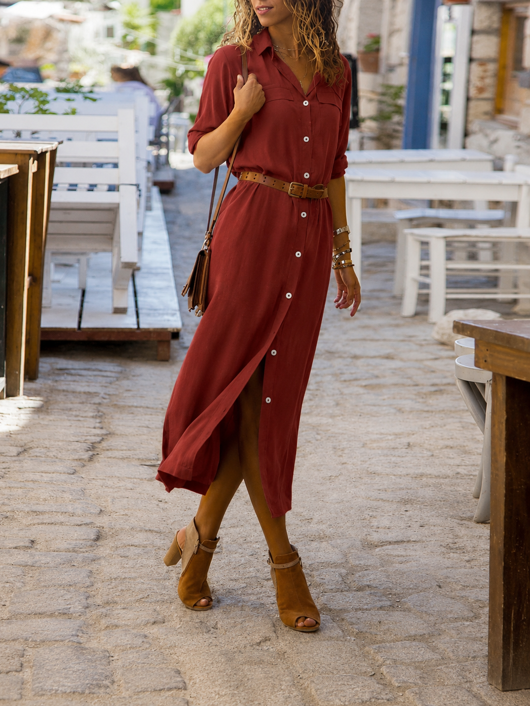 Women's Button-Down Midi Dress