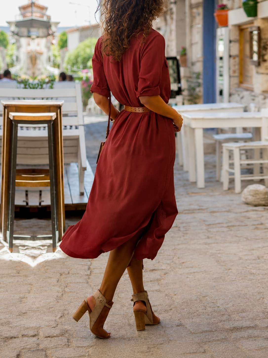Women's Button-Down Midi Dress