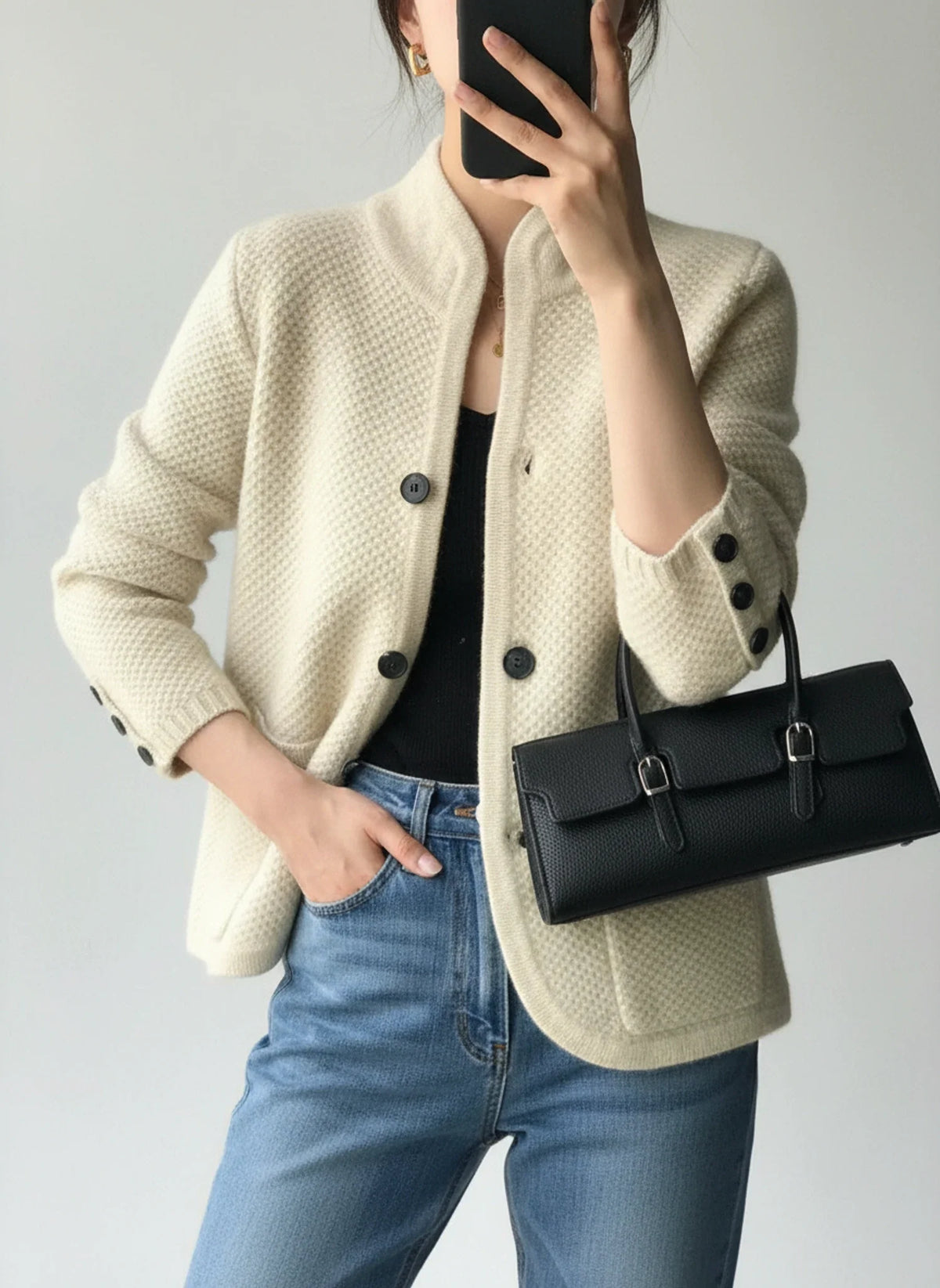 Women's Button-Front Cardigan Jacket