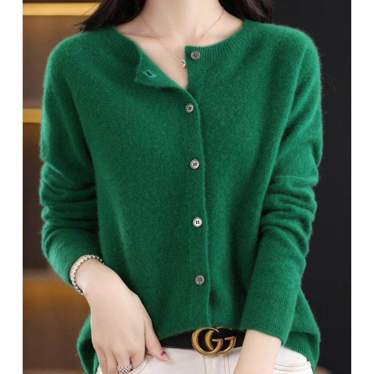 Women's Button-Front V-Neck Cardigan Sweater