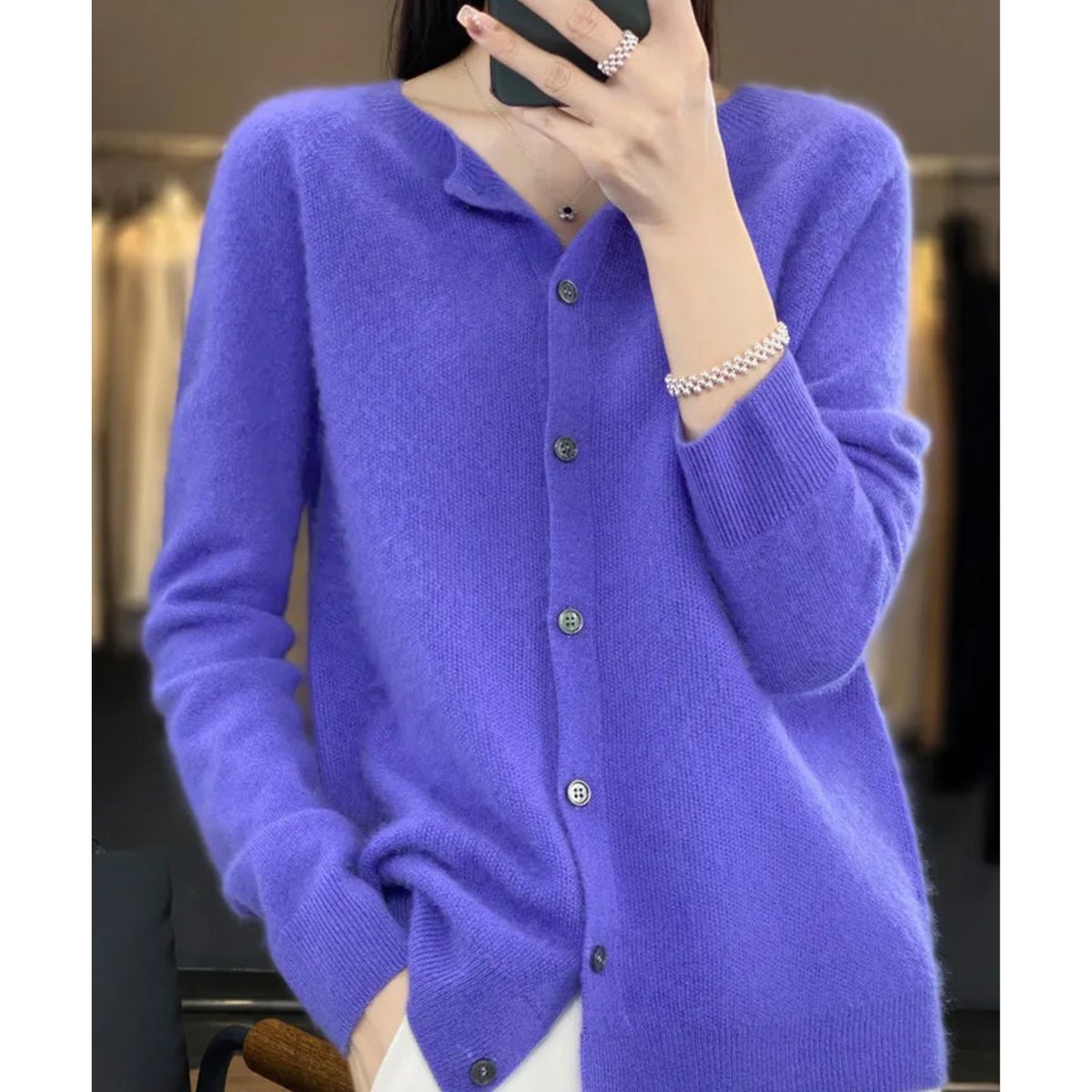 Women's Button-Front V-Neck Cardigan Sweater