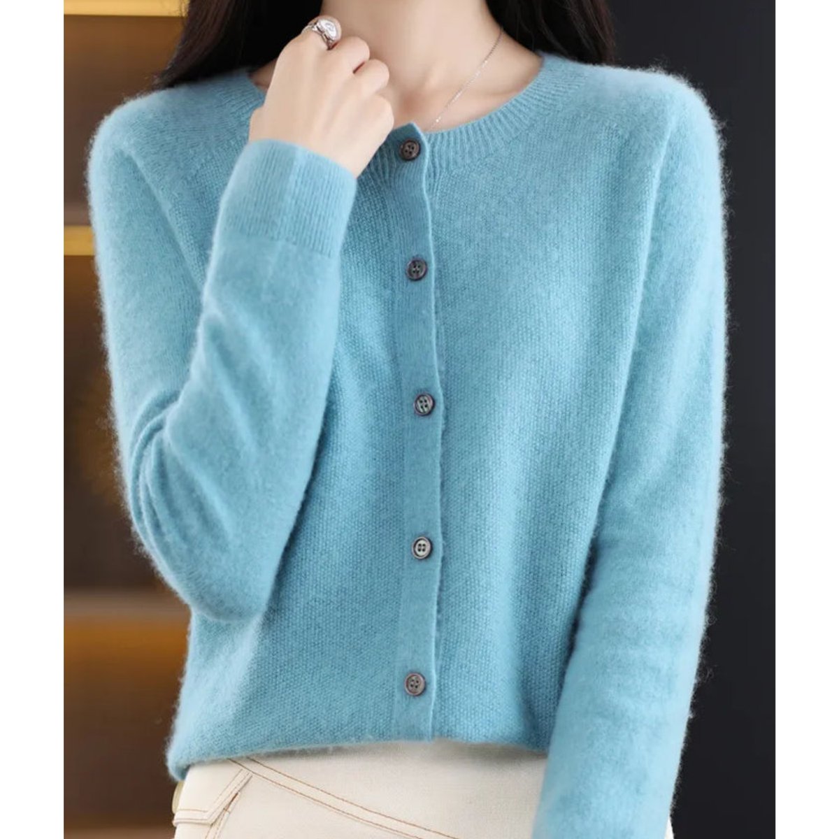 Women's Button-Front V-Neck Cardigan Sweater