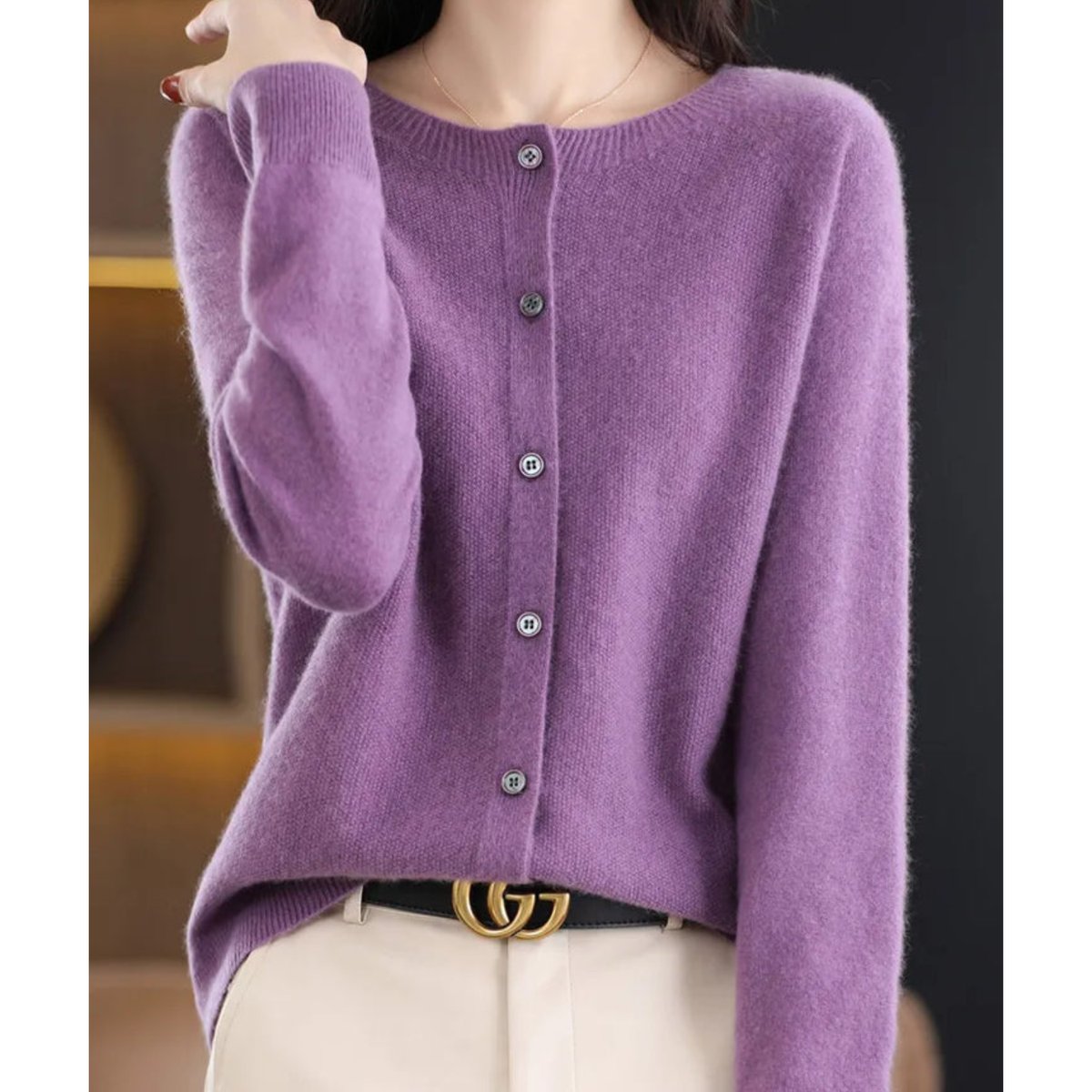Women's Button-Front V-Neck Cardigan Sweater