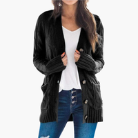 Women's Cardigan with Buttons and Pockets
