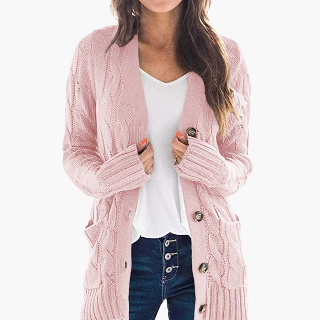 Women's Cardigan with Buttons and Pockets