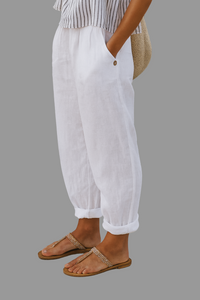 Women's Casual Solid Relaxed-Fit Pants with Pockets
