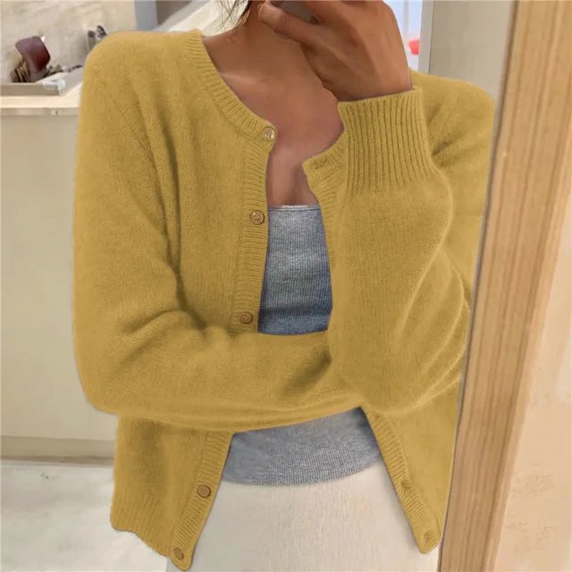 Women's Cropped Relaxed-Fit Button-Front Cardigan