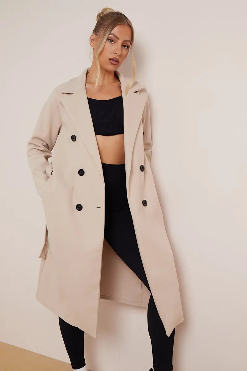 Women's Double-Breasted Long Coat
