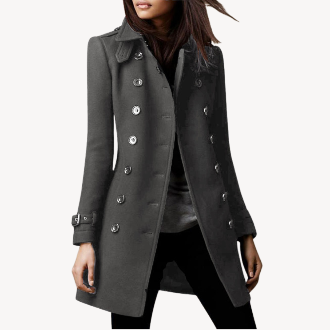 Women's Double-Breasted Mid-Length Peacoat