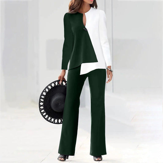 Women's Elegant Asymmetric Pantsuit Set