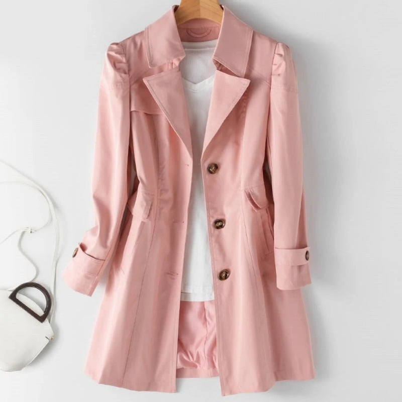 Women's Elegant Buttoned Trench Coat