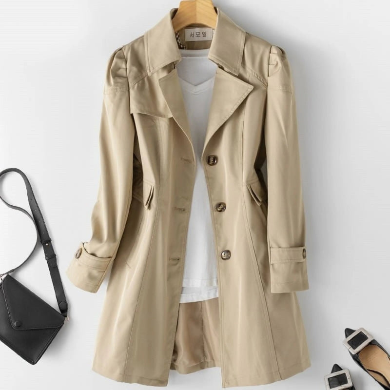 Women's Elegant Buttoned Trench Coat