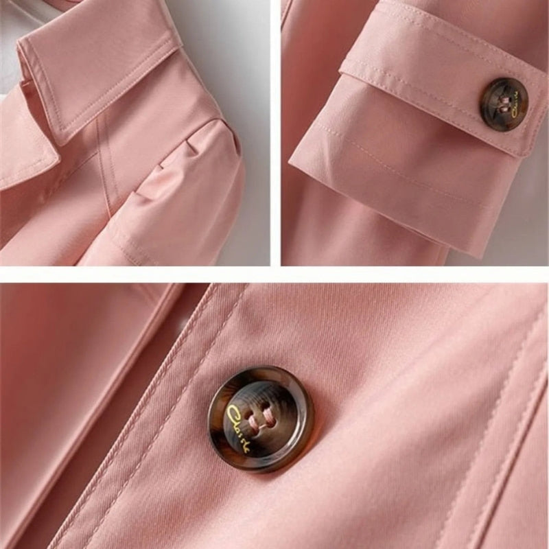 Women's Elegant Buttoned Trench Coat