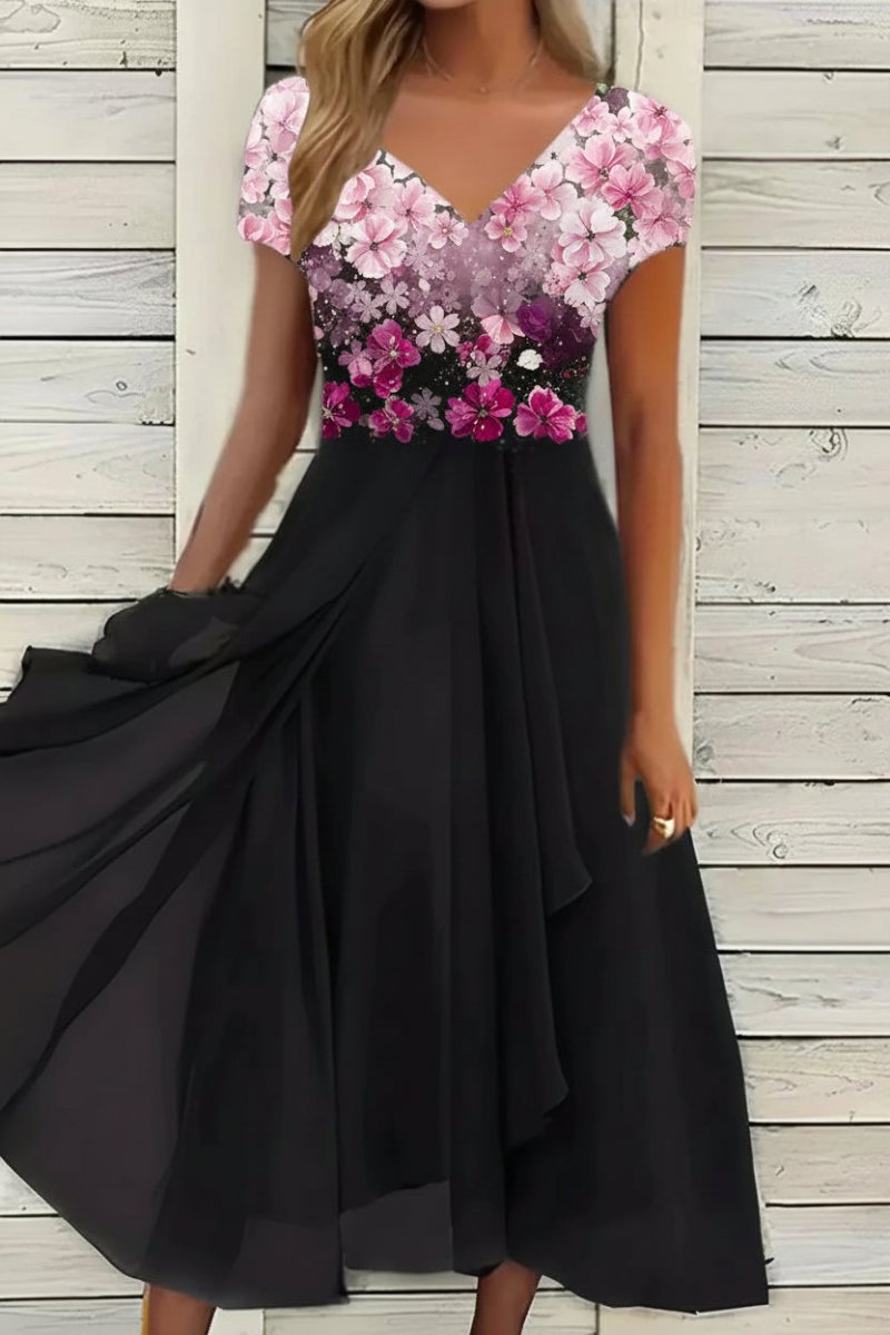 Women's Elegant Floral Maxi Dress for Party & Evening