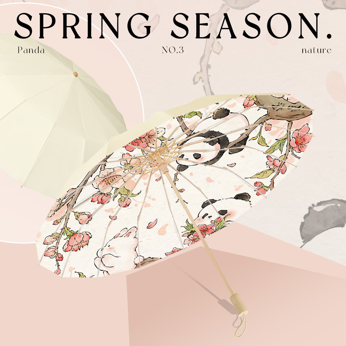 Women's Elegant Folding Parasol with Floral Design and Carrying Case