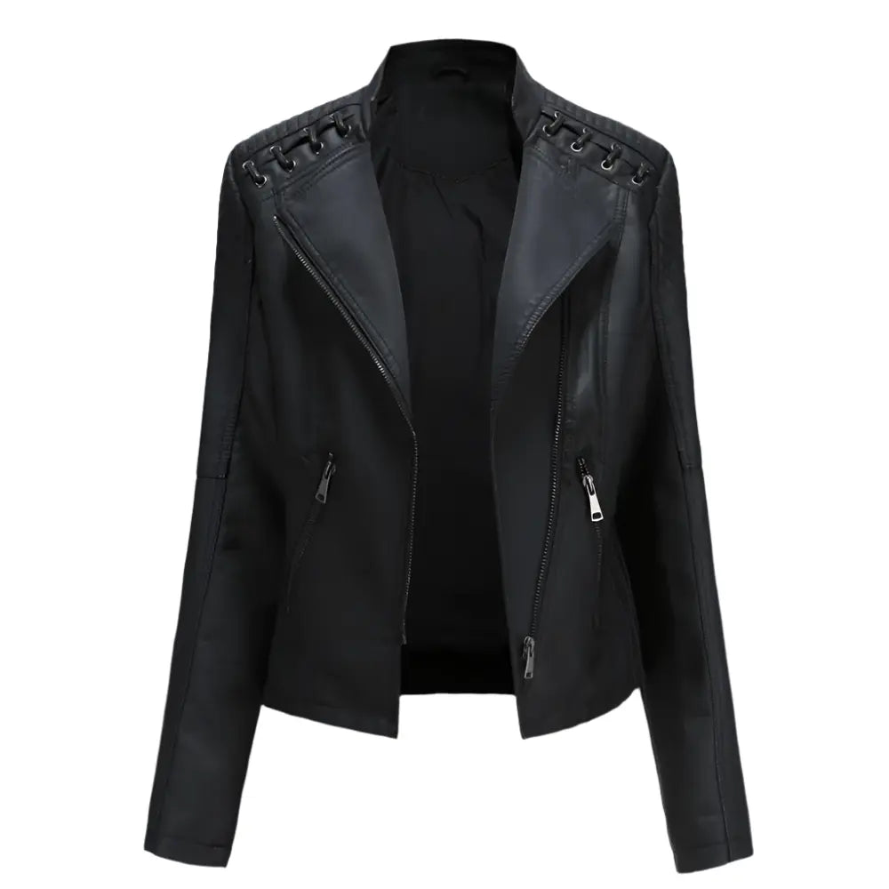 Women's Flattering-Cut Long-Sleeve Biker Jacket