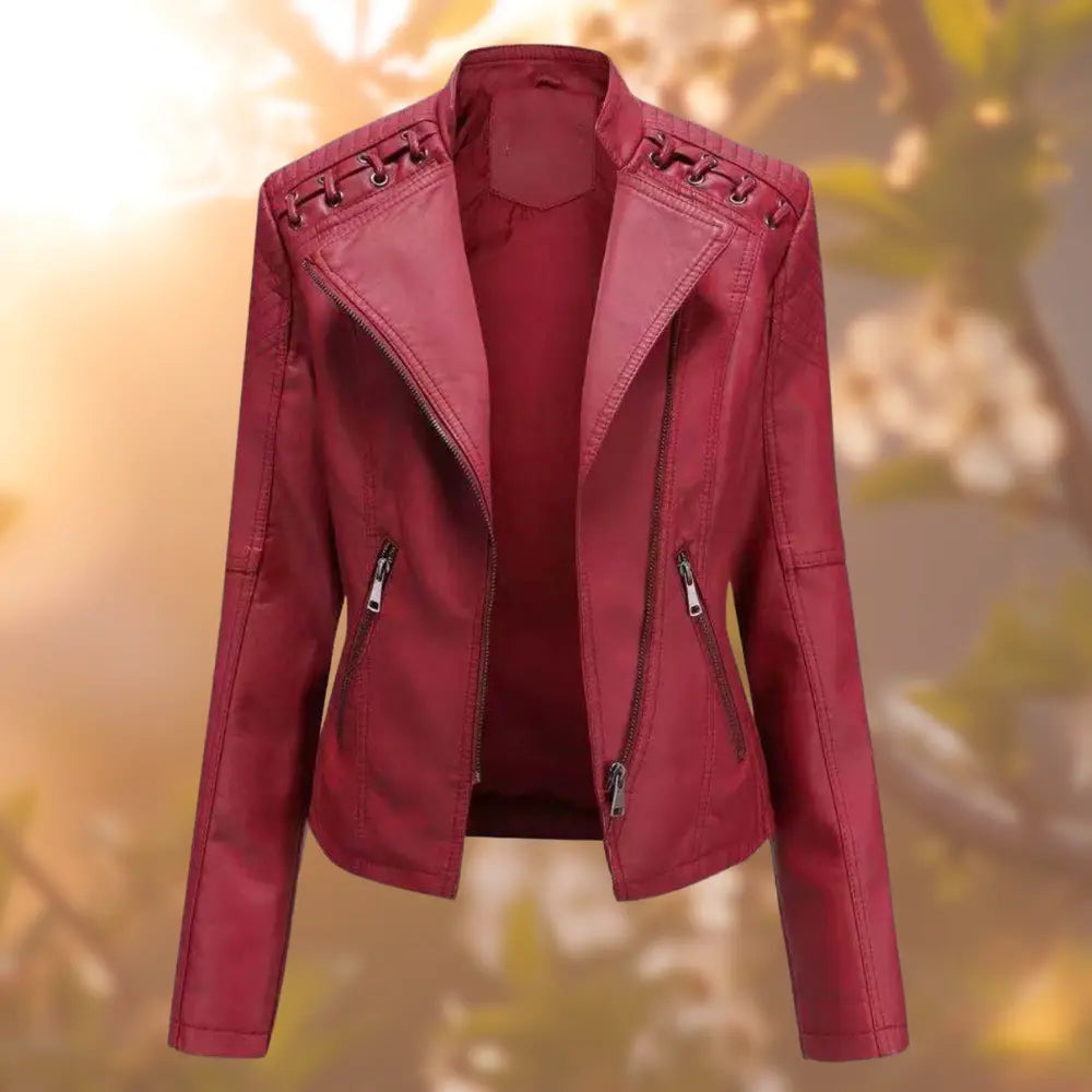 Women's Flattering-Cut Long-Sleeve Biker Jacket
