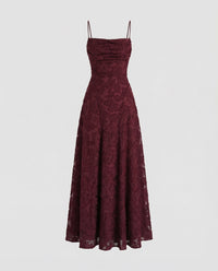 Women's Flowing Evening Dress with Lace-Up Back