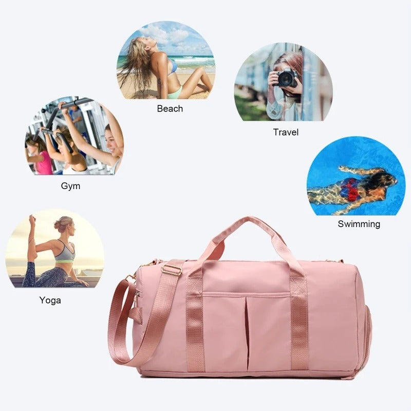 Women's Gym Bag with Shoe Compartment