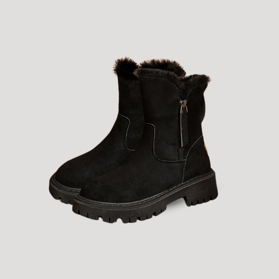 Women's High-Ankle Winter Boots with Sturdy Sole