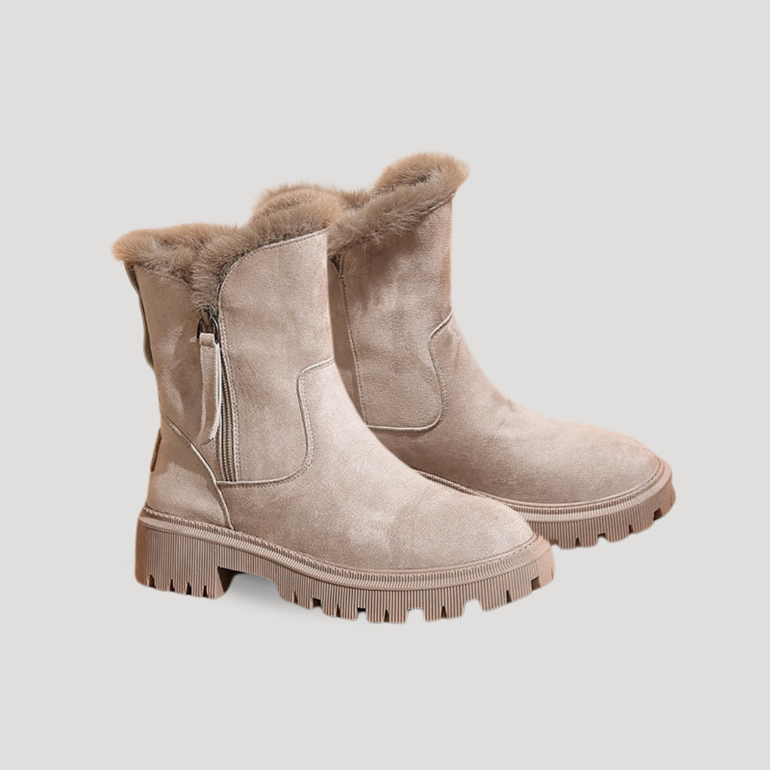 Women's High-Ankle Winter Boots with Sturdy Sole