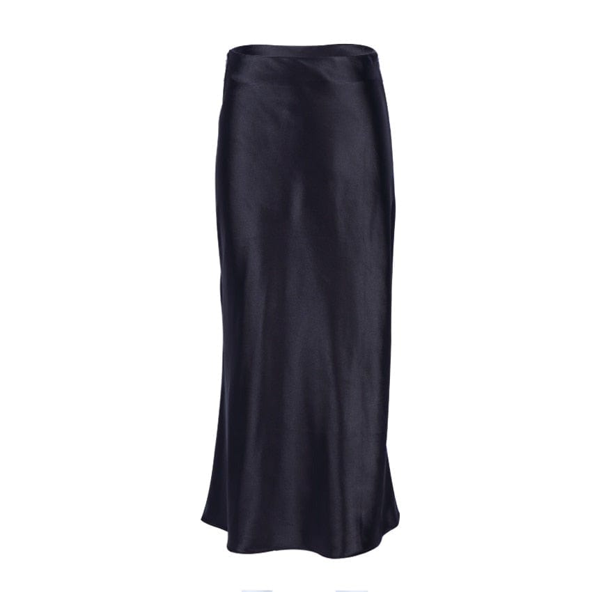 Women's High-Waist Shimmering A-Line Midi Skirt