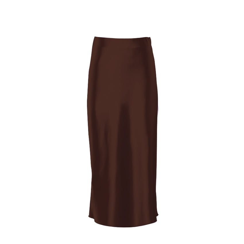 Women's High-Waist Shimmering A-Line Midi Skirt