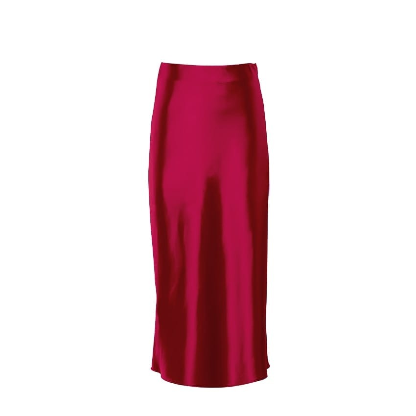Women's High-Waist Shimmering A-Line Midi Skirt