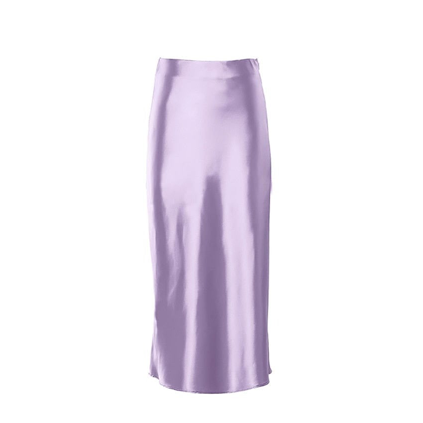Women's High-Waist Shimmering A-Line Midi Skirt