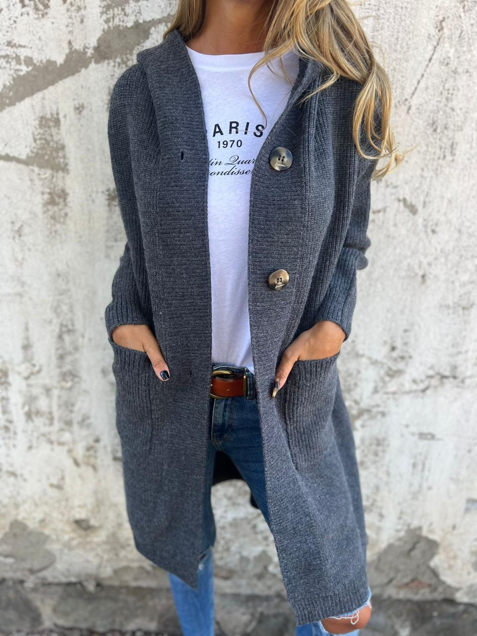 Women's Hooded Longline Cardigan