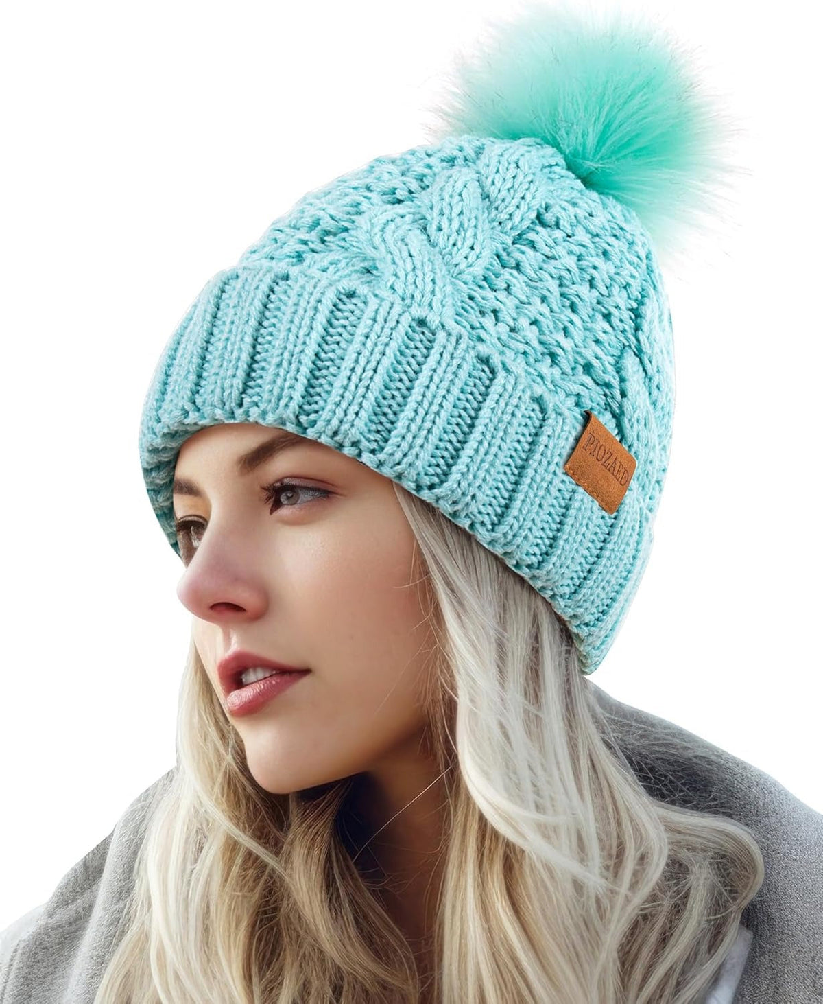 Women's Lined Winter Beanie with Pom-Pom