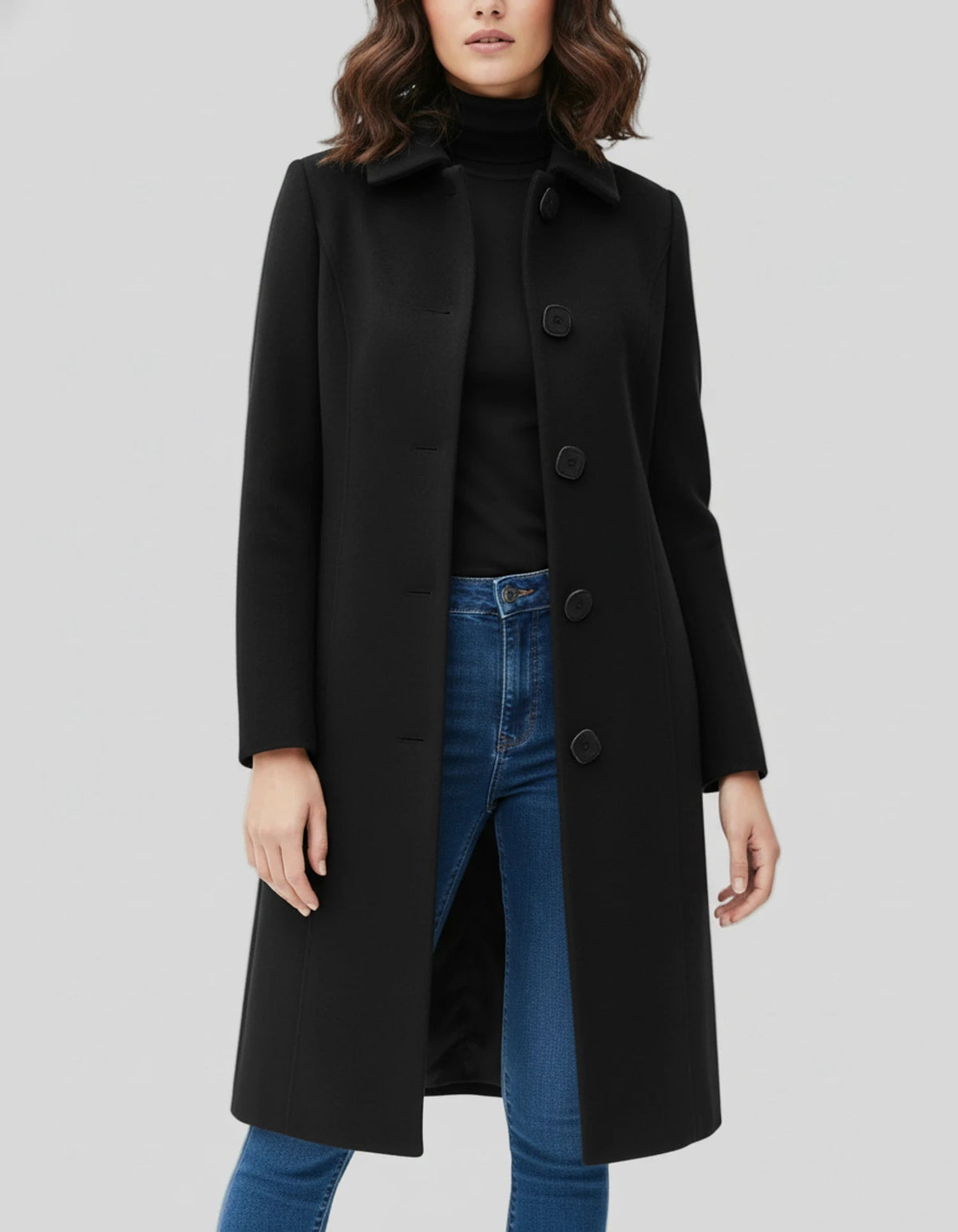 Women's Long Button-Front Coat