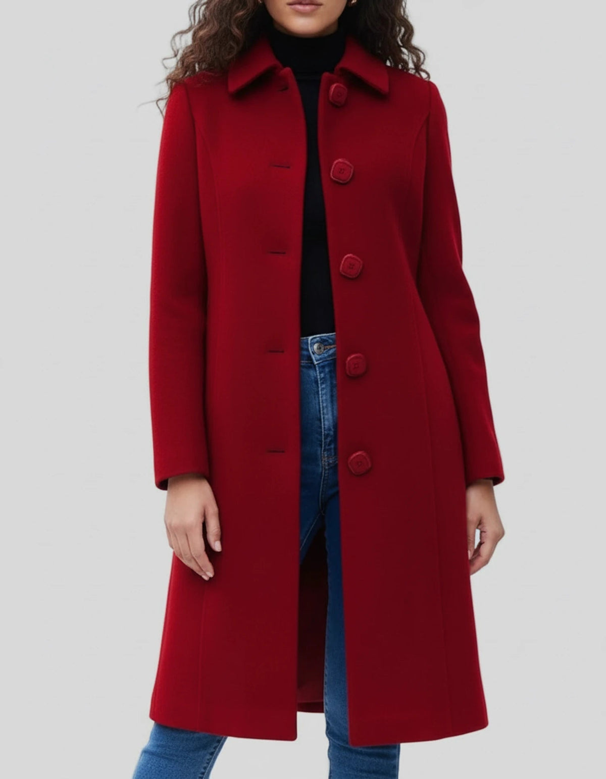Women's Long Button-Front Coat