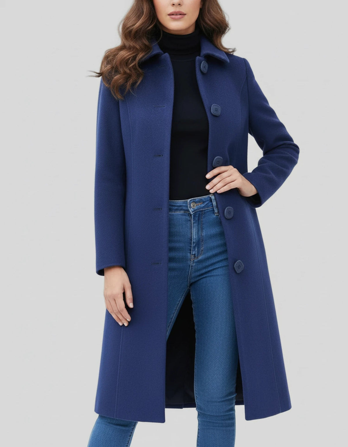 Women's Long Button-Front Coat